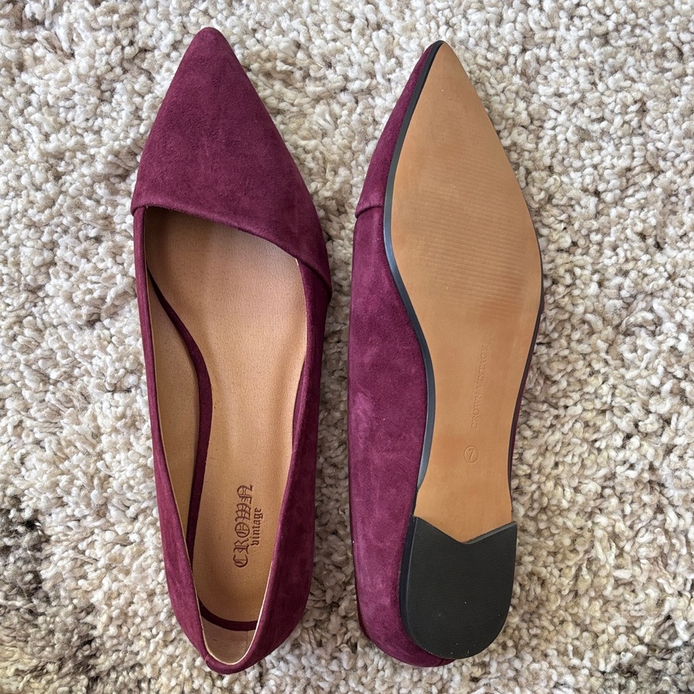 Crown Vintage Maroon Suede Flats